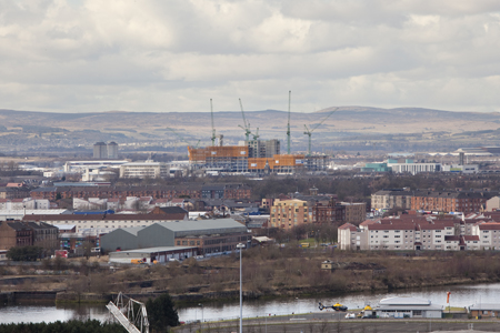 High level view of the hospital build from the north bank